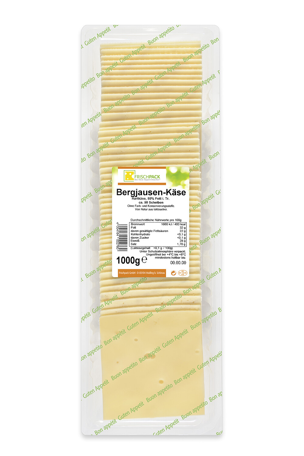 Frischpack Bergjausen-Käse 50% Scheiben 1kg 