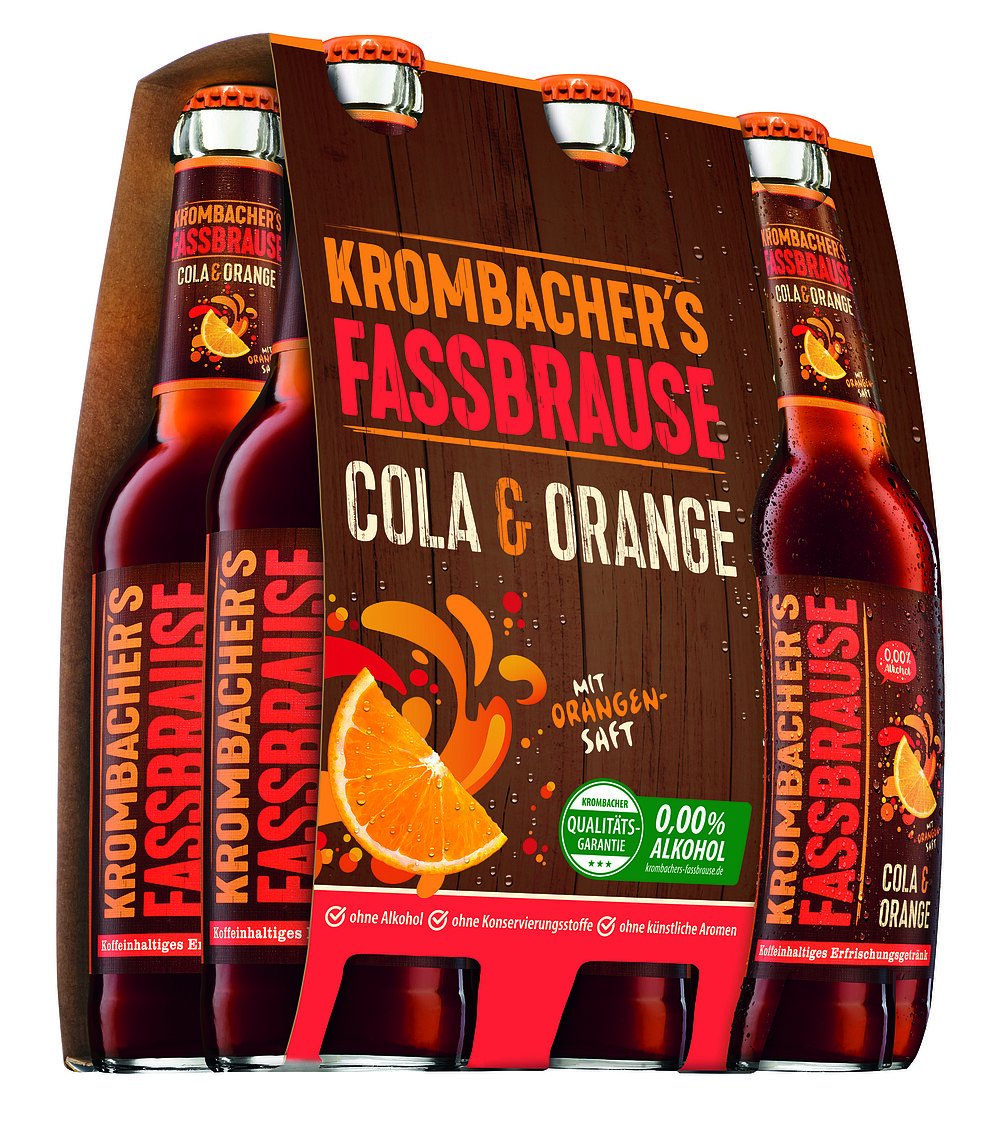 Krombacher Fassbrause Cola &amp; Orange 0,33 Liter 