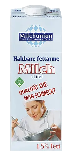 Milchunion H-Milch 1,5% 1 Liter mit Ausgießer 