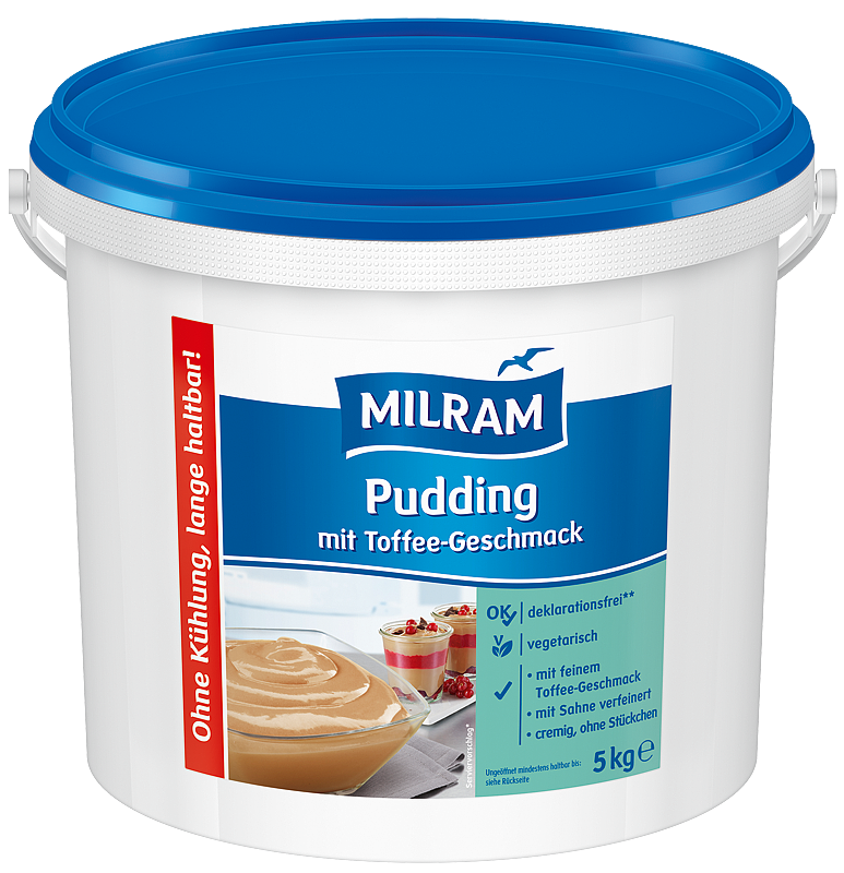 Milram Pudding Toffee-Geschmack 5kg Eimer 