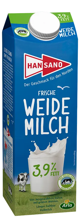 Hansano Frische Weidemilch 3,​9% 1 Liter 