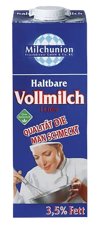 Milchunion H-​Vollmilch 3,​5% 1 Liter mit Ausgießer 