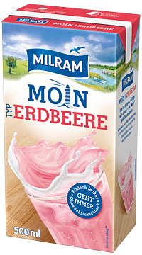 Milram Moin Drink Erdbeere mit Strohhalm 500ml 